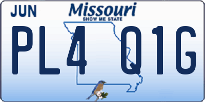 MO license plate PL4Q1G