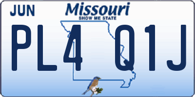 MO license plate PL4Q1J