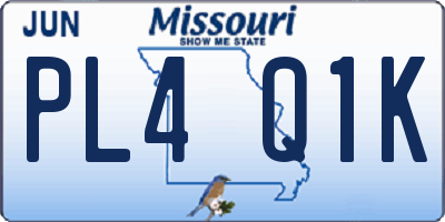 MO license plate PL4Q1K