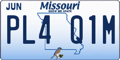 MO license plate PL4Q1M