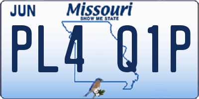 MO license plate PL4Q1P