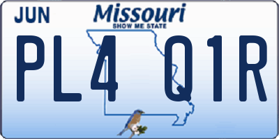 MO license plate PL4Q1R
