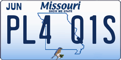 MO license plate PL4Q1S