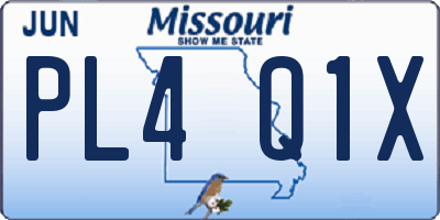 MO license plate PL4Q1X
