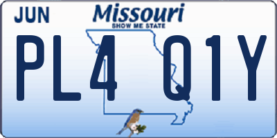 MO license plate PL4Q1Y