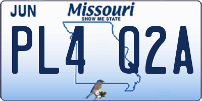 MO license plate PL4Q2A