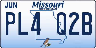 MO license plate PL4Q2B