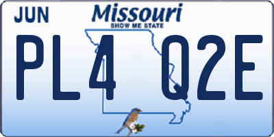 MO license plate PL4Q2E