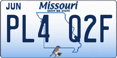 MO license plate PL4Q2F