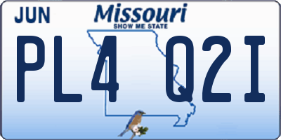 MO license plate PL4Q2I