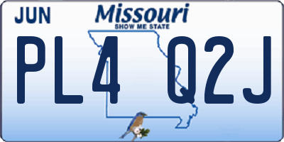 MO license plate PL4Q2J