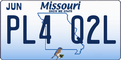 MO license plate PL4Q2L