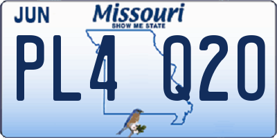 MO license plate PL4Q2O