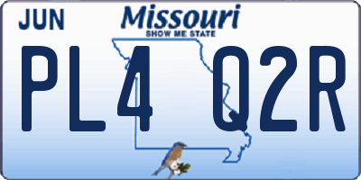 MO license plate PL4Q2R