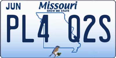 MO license plate PL4Q2S