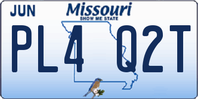 MO license plate PL4Q2T