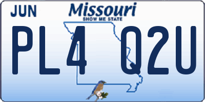 MO license plate PL4Q2U