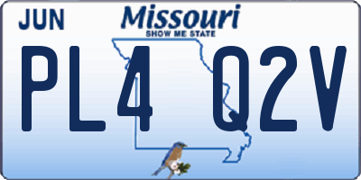 MO license plate PL4Q2V