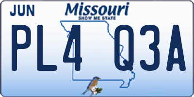 MO license plate PL4Q3A
