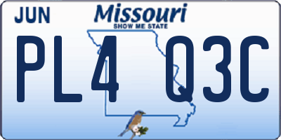 MO license plate PL4Q3C