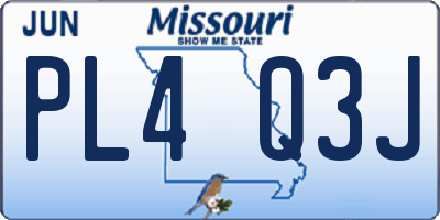 MO license plate PL4Q3J