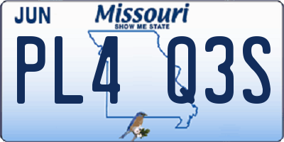MO license plate PL4Q3S