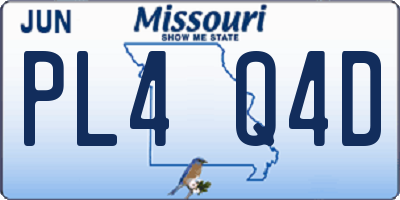 MO license plate PL4Q4D