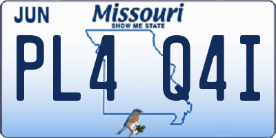 MO license plate PL4Q4I