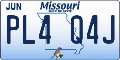 MO license plate PL4Q4J