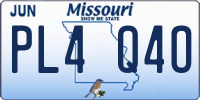 MO license plate PL4Q4O