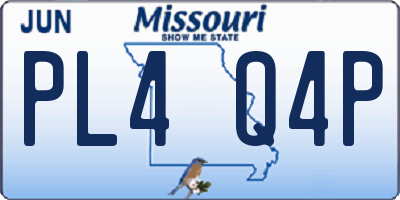 MO license plate PL4Q4P