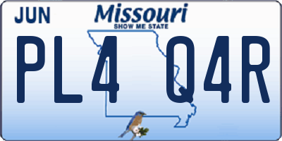 MO license plate PL4Q4R