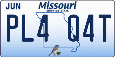 MO license plate PL4Q4T