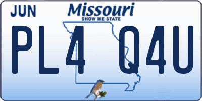 MO license plate PL4Q4U