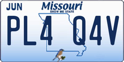 MO license plate PL4Q4V