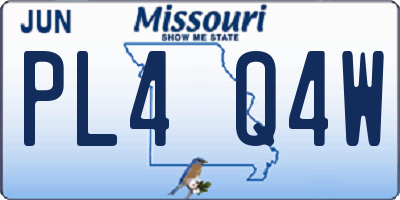 MO license plate PL4Q4W