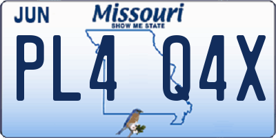 MO license plate PL4Q4X