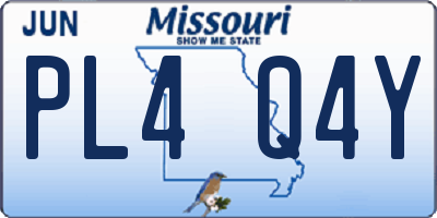 MO license plate PL4Q4Y