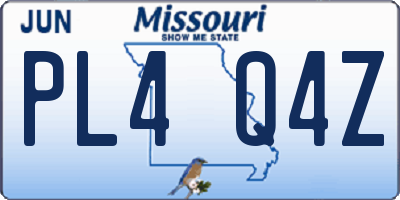 MO license plate PL4Q4Z