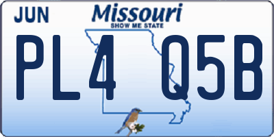 MO license plate PL4Q5B