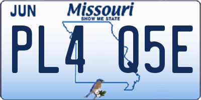 MO license plate PL4Q5E