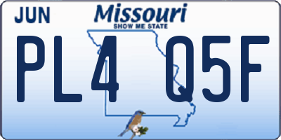 MO license plate PL4Q5F