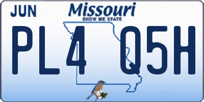 MO license plate PL4Q5H