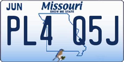 MO license plate PL4Q5J