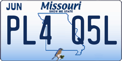 MO license plate PL4Q5L