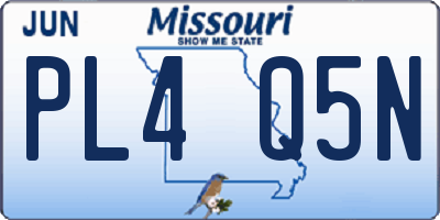 MO license plate PL4Q5N