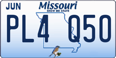 MO license plate PL4Q5O