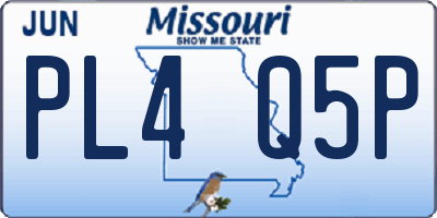 MO license plate PL4Q5P