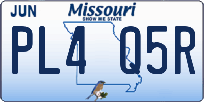 MO license plate PL4Q5R