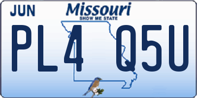 MO license plate PL4Q5U